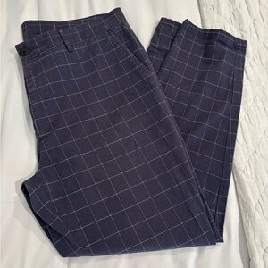 Topman Navy Grid Pattern Chinos w35